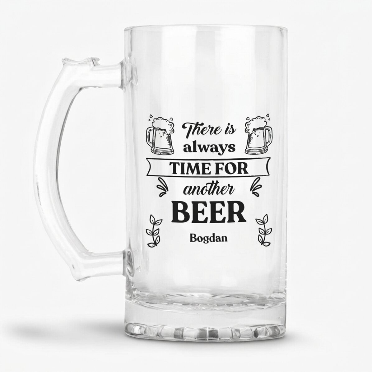 Προσωποποιημένη κούπα μπύρας με μήνυμα - Time for Beer