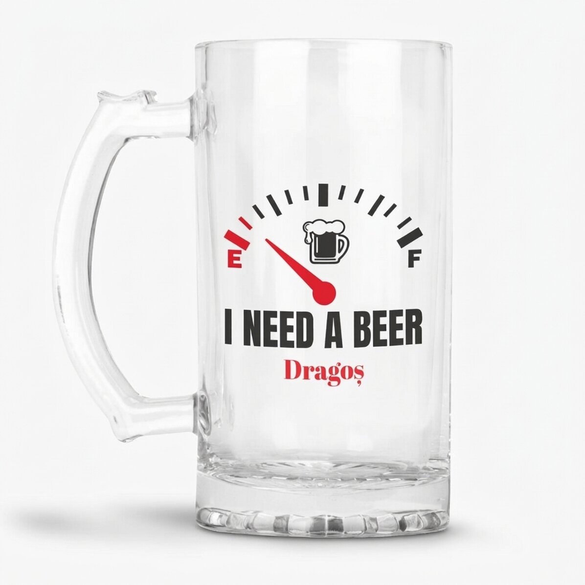 Προσωποποιημένη κούπα μπύρας με μήνυμα - I need a Beer