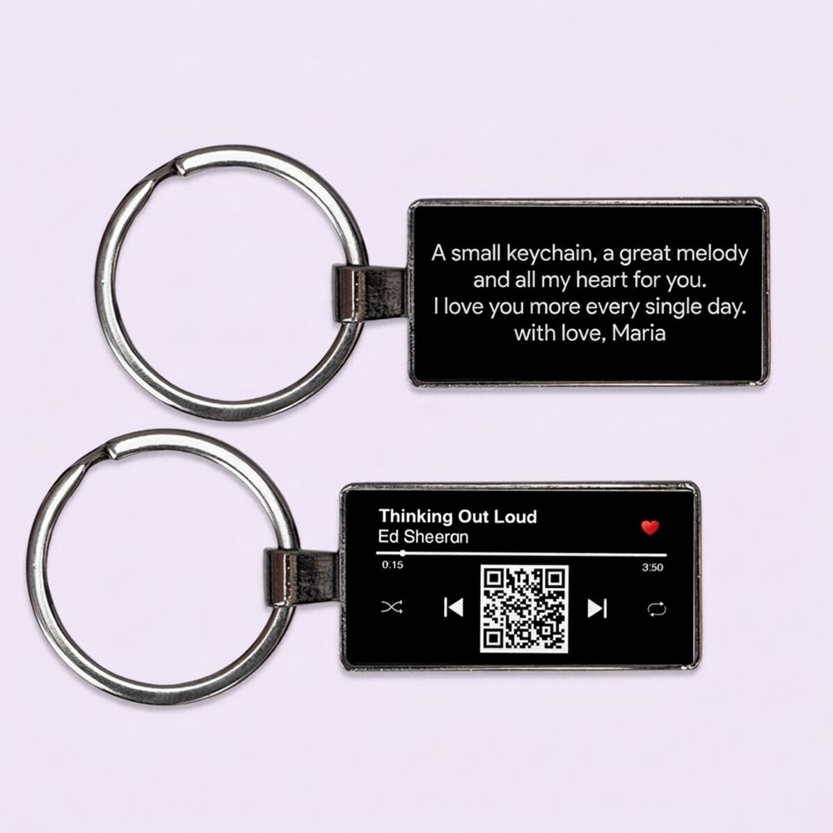 Προσωποποιημένο μπρελόκ με κείμενο και QR code - Το τραγούδι μας