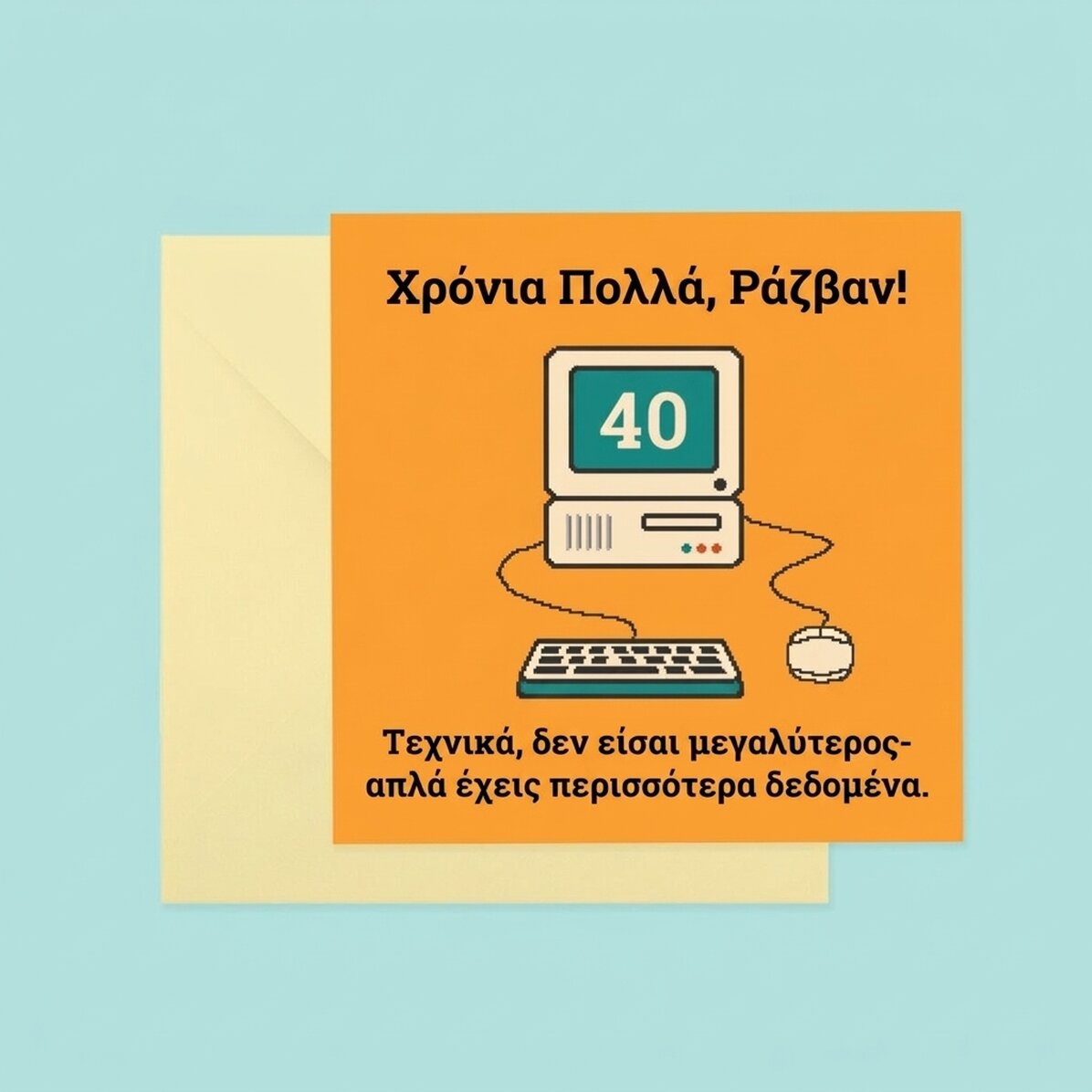 Προσαρμοσμένη τετράγωνη κάρτα με κείμενο - Χρόνια πολλά!