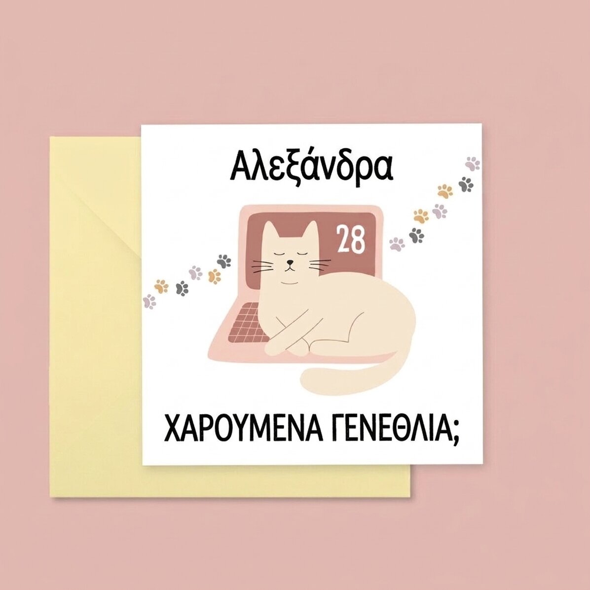 Προσαρμοσμένη τετράγωνη κάρτα με κείμενο - Πόσο