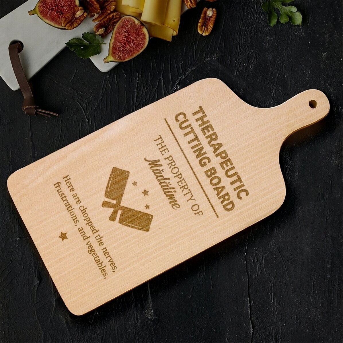 Personalised chopping board with message - Therapeutic chopping board