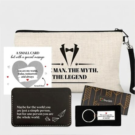 Gift set with personalised card for him