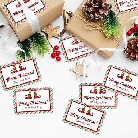 Set of 8 customised stickers (self-adhesive labels) - Elf