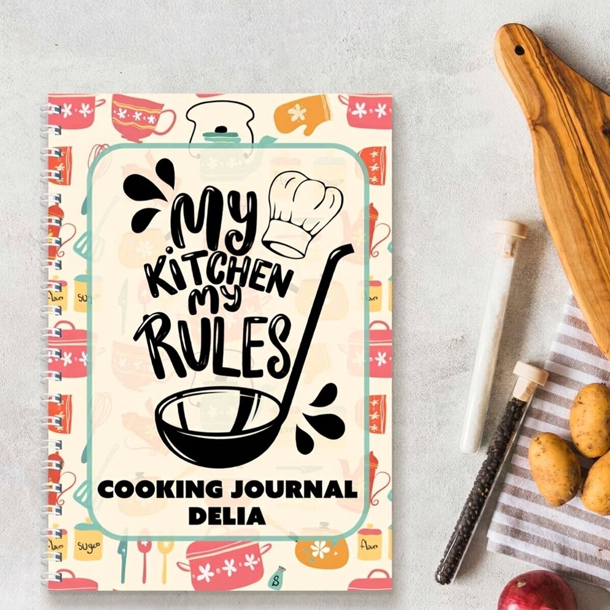 Προσωποποιημένο σημειωματάριο με μήνυμα - Cooking Journal