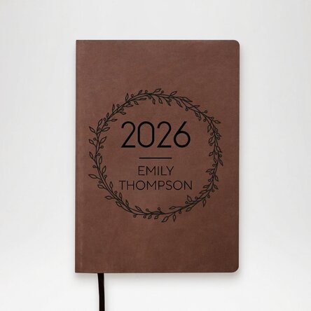 Personalised leather diary with name