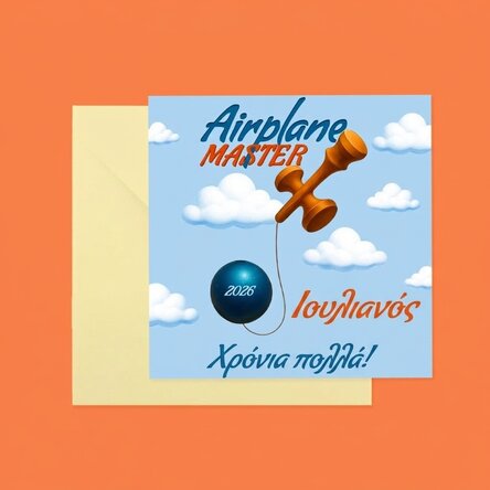 Προσαρμοσμένη τετράγωνη κάρτα με κείμενο - Airplane Master