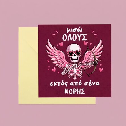 Προσαρμοσμένη τετράγωνη κάρτα με κείμενο - Hate everyone