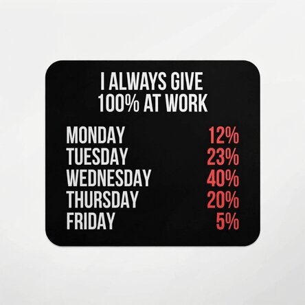 Μαξιλαράκι ποντικιού με κείμενο - 100% at work