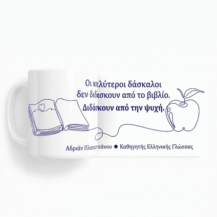 Προσωποποιημένο κύπελλο με κείμενο για καθηγητές