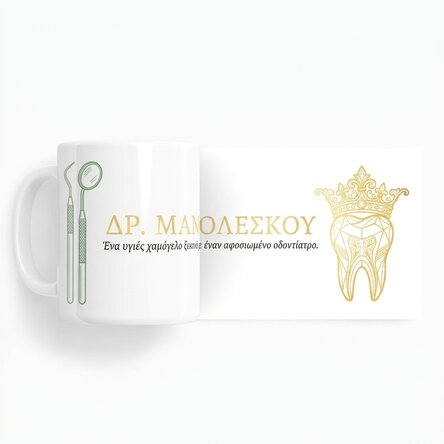 Προσωποποιημένο κύπελλο με κείμενο - Golden Dentist