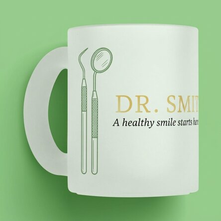Personalised mug with text - Golden Dentist