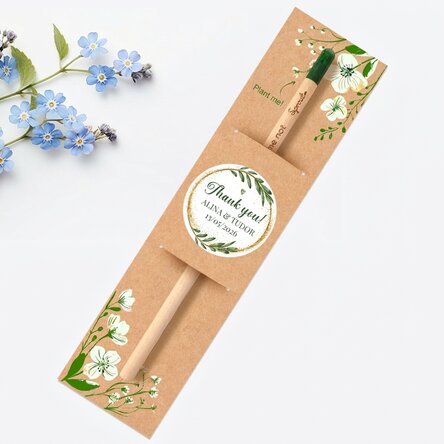 Personalised plantable pencil with a message – Thank you