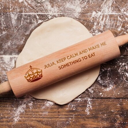 Personalised wooden rolling pin - Keep Calm