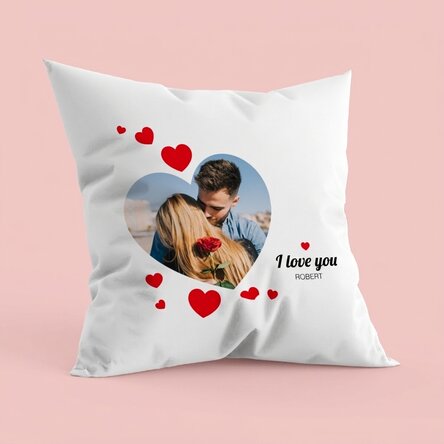 Personalised cushion with a photo - P.S. I love you