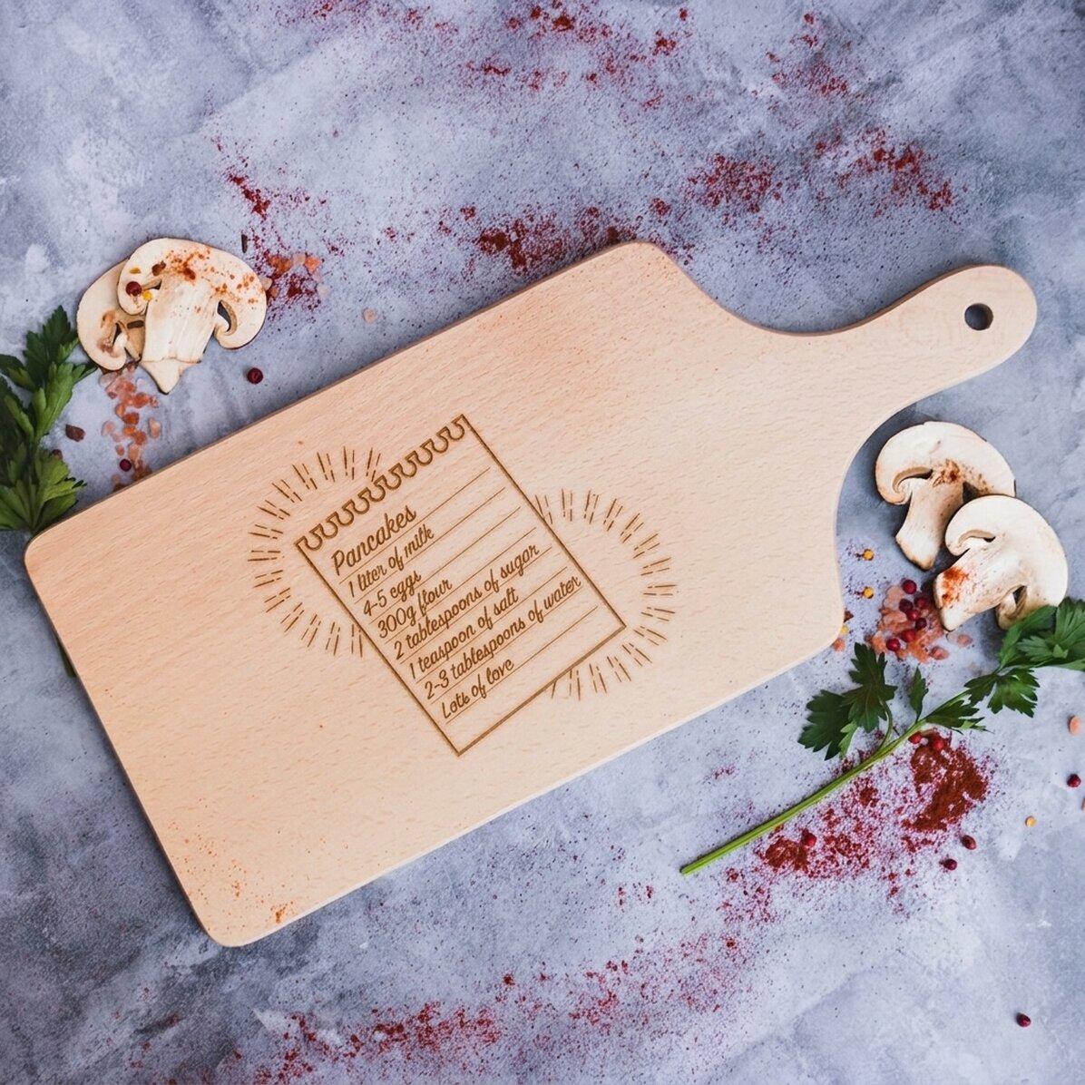 Customised chopping board with your recipe