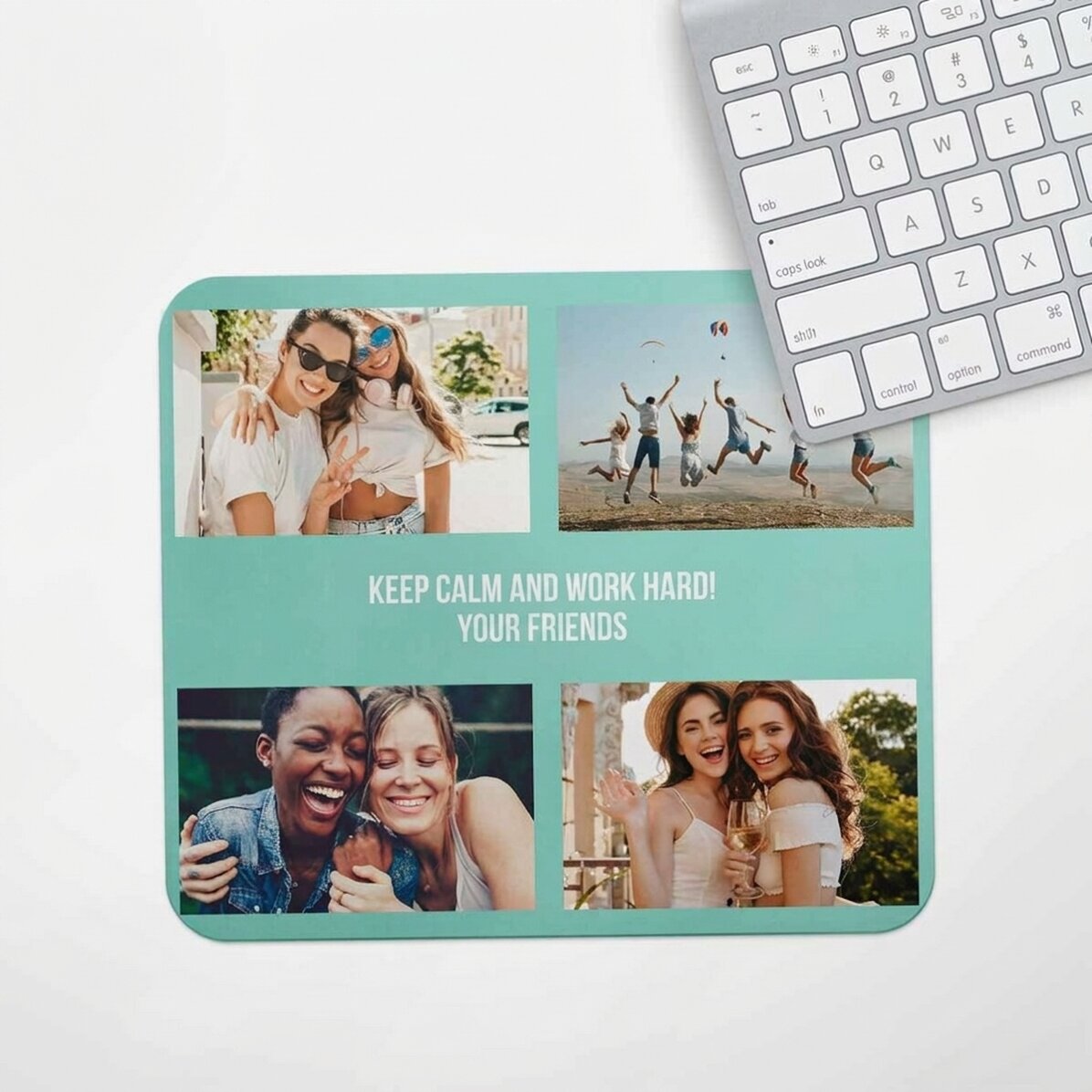 Προσαρμοσμένο mouse pad με 4 φωτογραφίες και κείμενο
