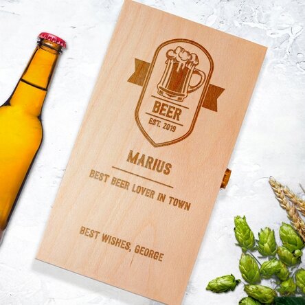 Personalised beer box for three bottles - Best Beer Drinker