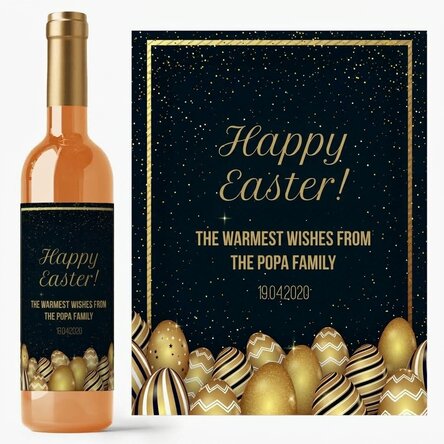 Personalised wine with text for Easter