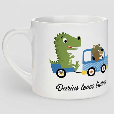 Personalised children's mug with text - Train