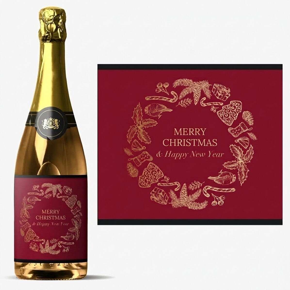 Προσωποποιημένο αφρώδες κρασί με κείμενο - Christmas Spirit