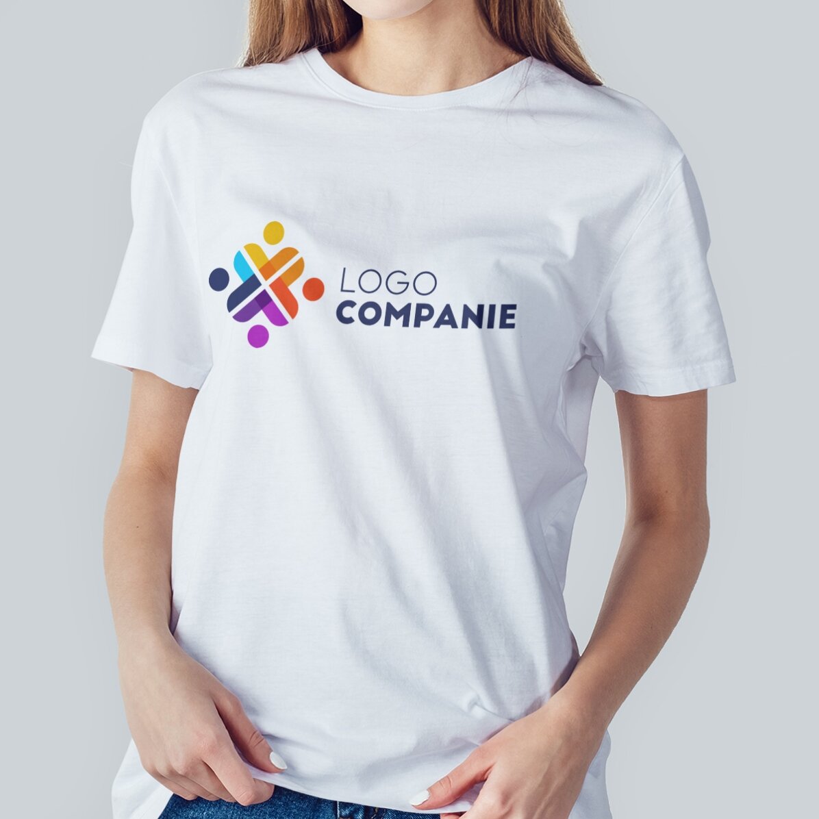 Custom cotton T-shirt with landscape logo
