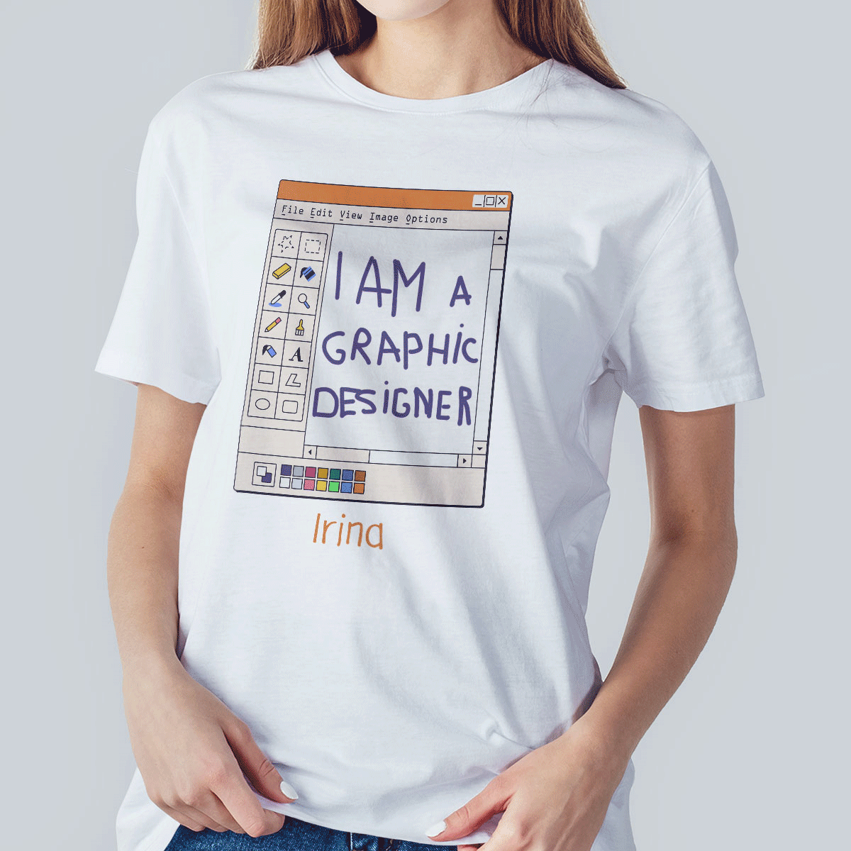 Custom cotton T-shirt with name - Graphic Designer