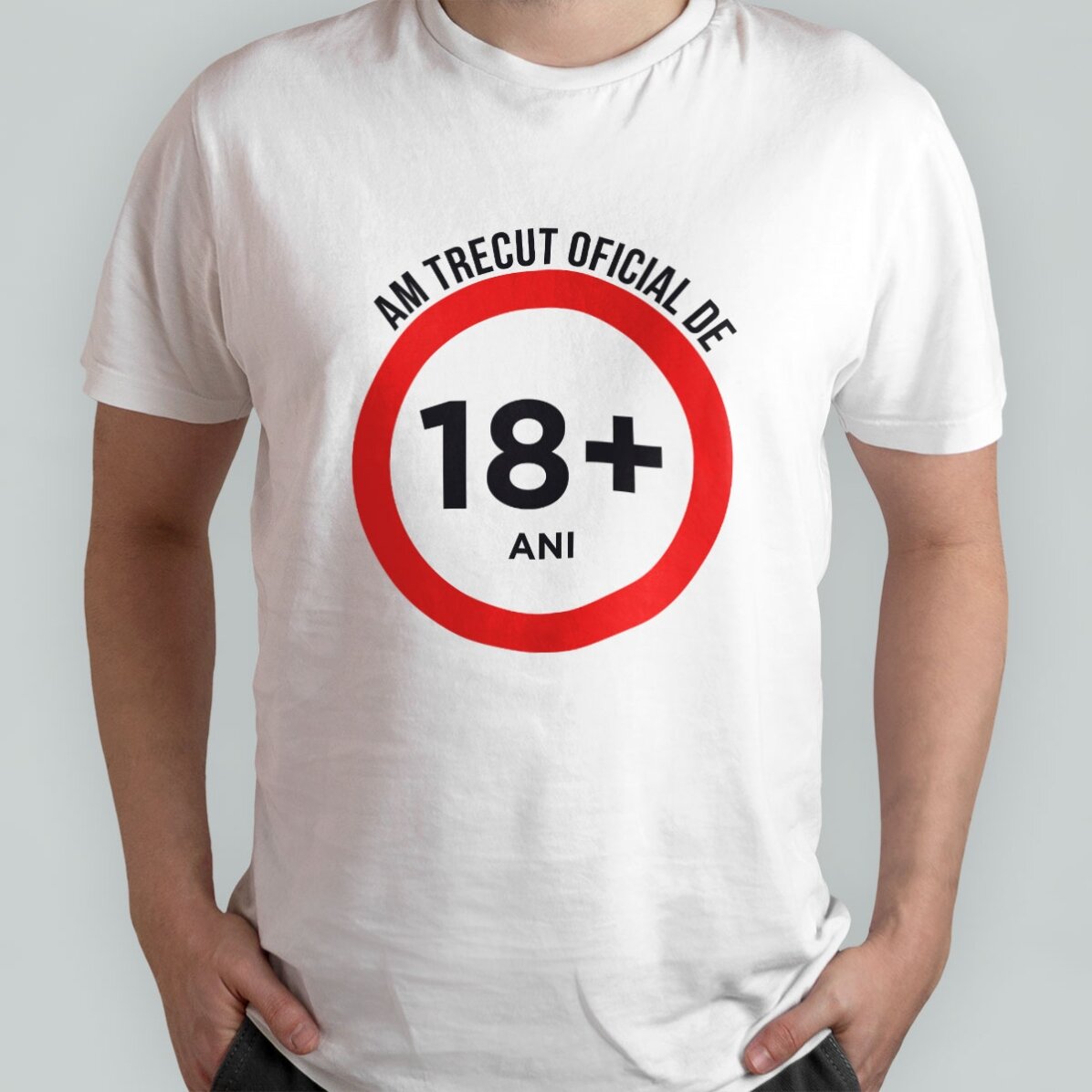 Custom cotton T-shirt with text - 18 years old