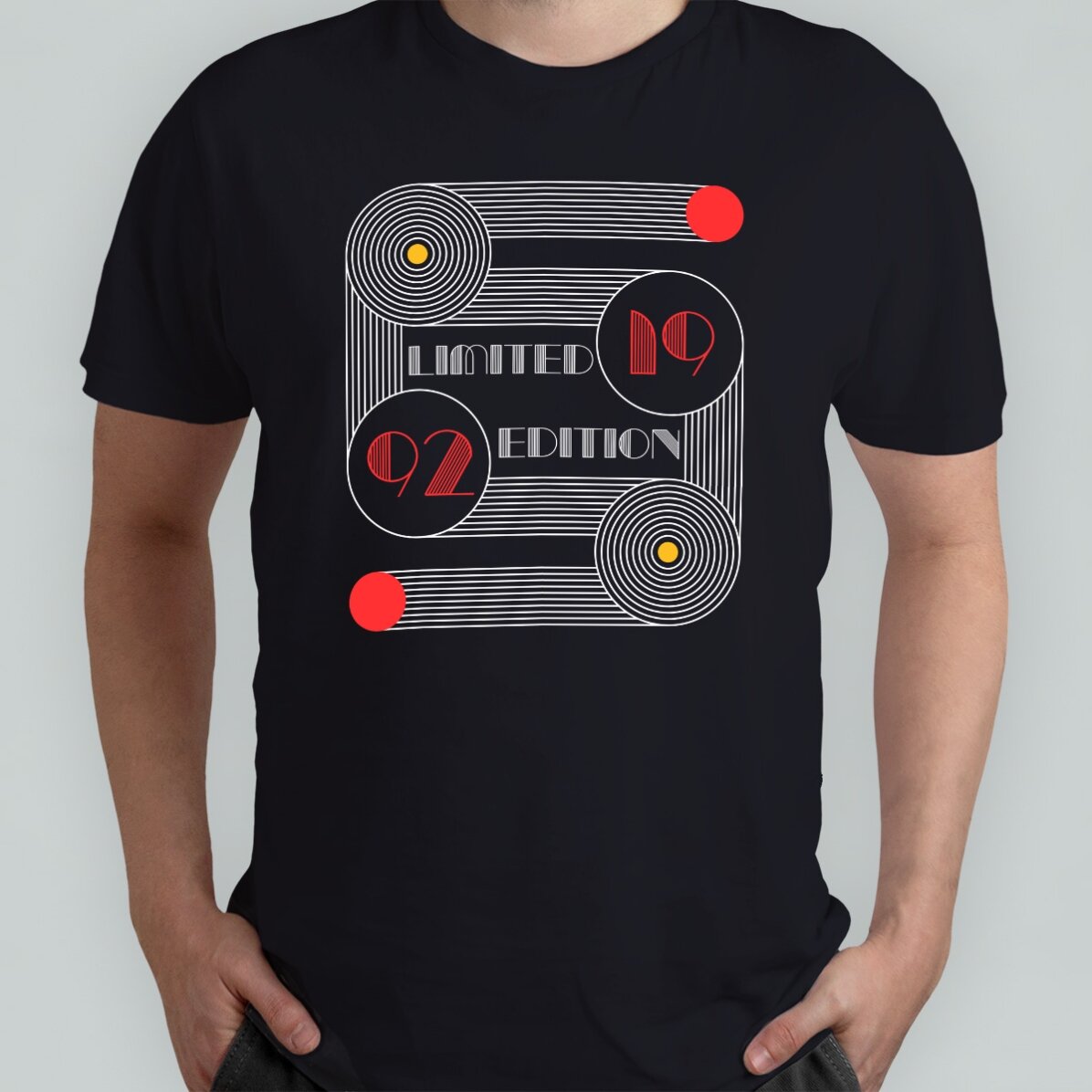 Custom cotton T-shirt with text - Bauhaus Birthday