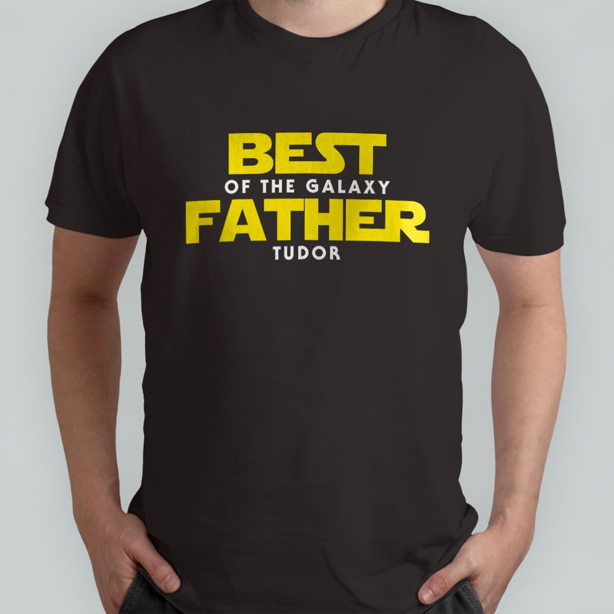 Προσαρμοσμένο βαμβακερό μπλουζάκι με κείμενο - «Ο καλύτερος πατέρας του γαλαξία»