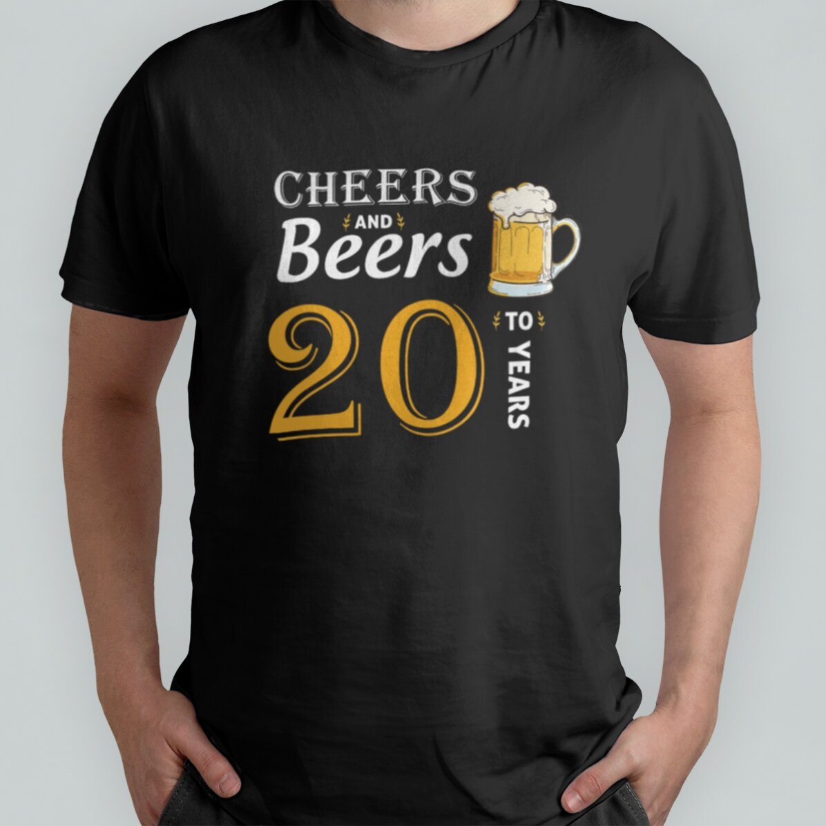 Custom cotton T-shirt with text - Cheers and Beers