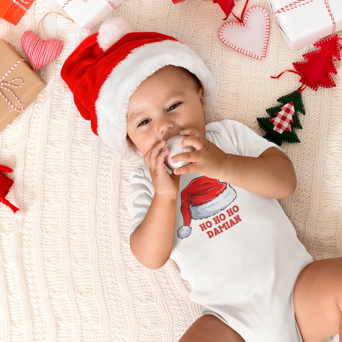 Custom cotton T-shirt with text - Christmas