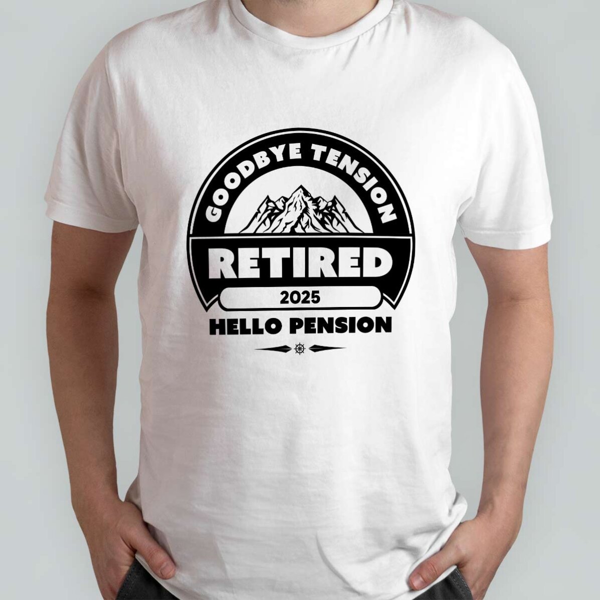 Custom cotton T-shirt with text - Retired