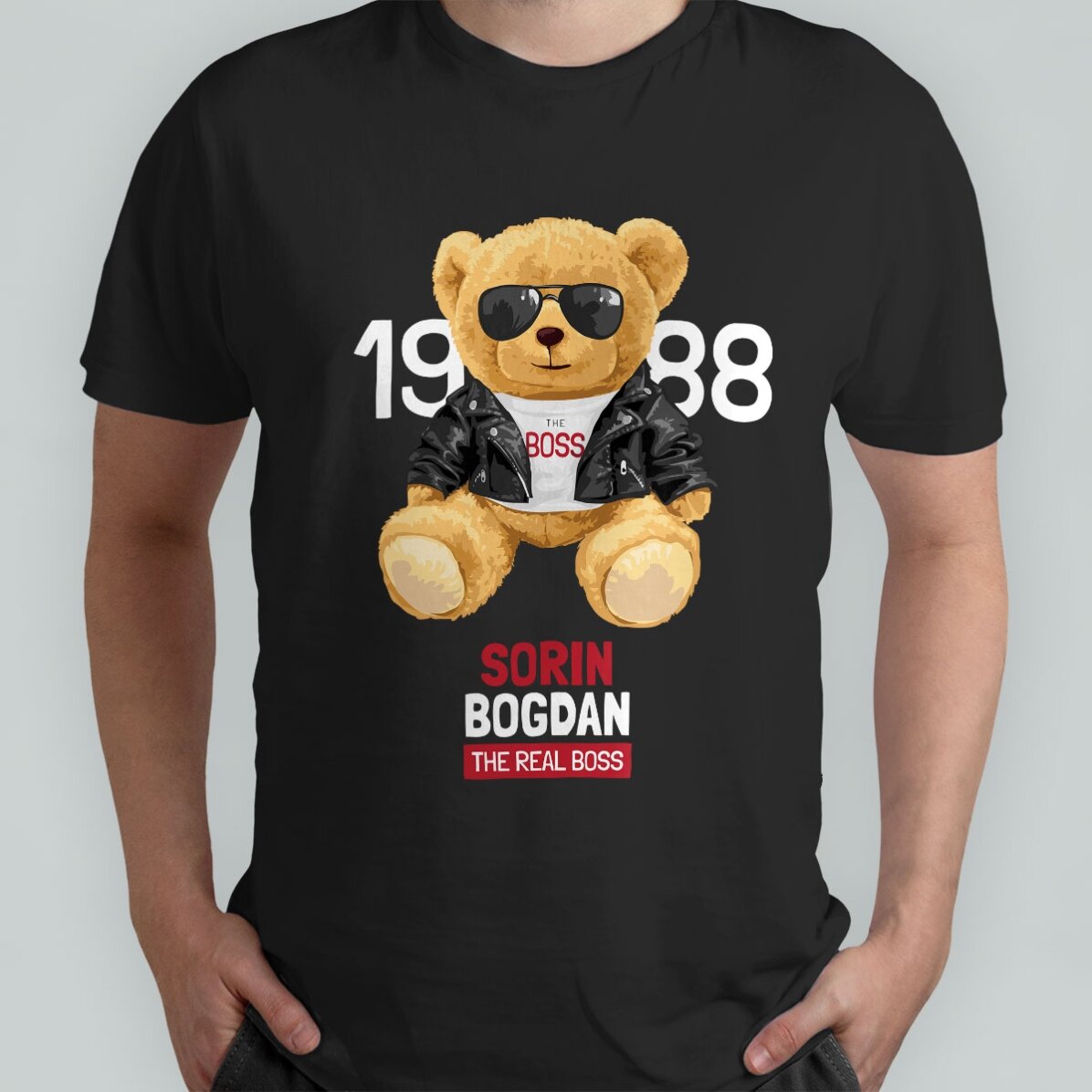 Custom cotton T-shirt with text - Like a boss