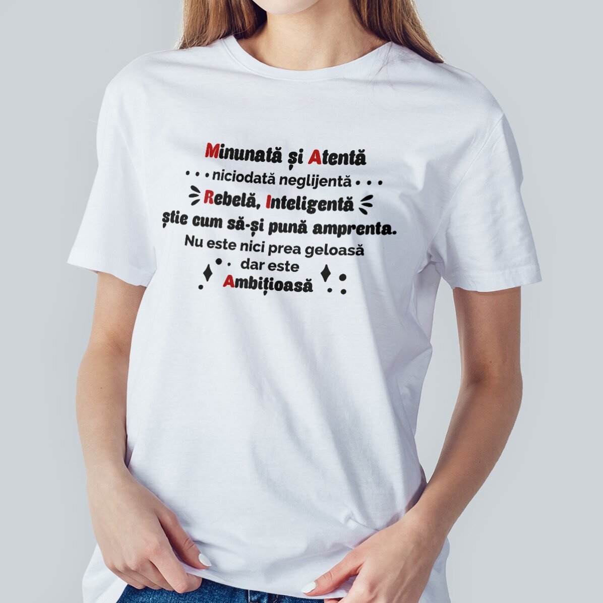 Custom cotton T-shirt with text - M.A.R.I.A.