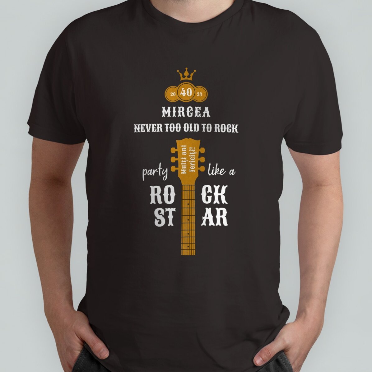 Custom cotton T-shirt with text - Rockstar