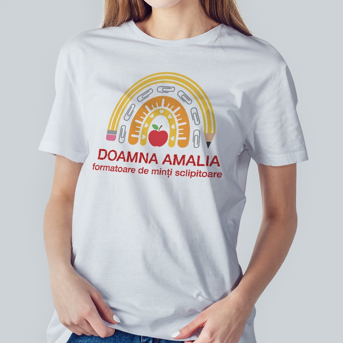 Προσαρμοσμένο βαμβακερό μπλουζάκι με κείμενο - «Σούπερ δάσκαλος»