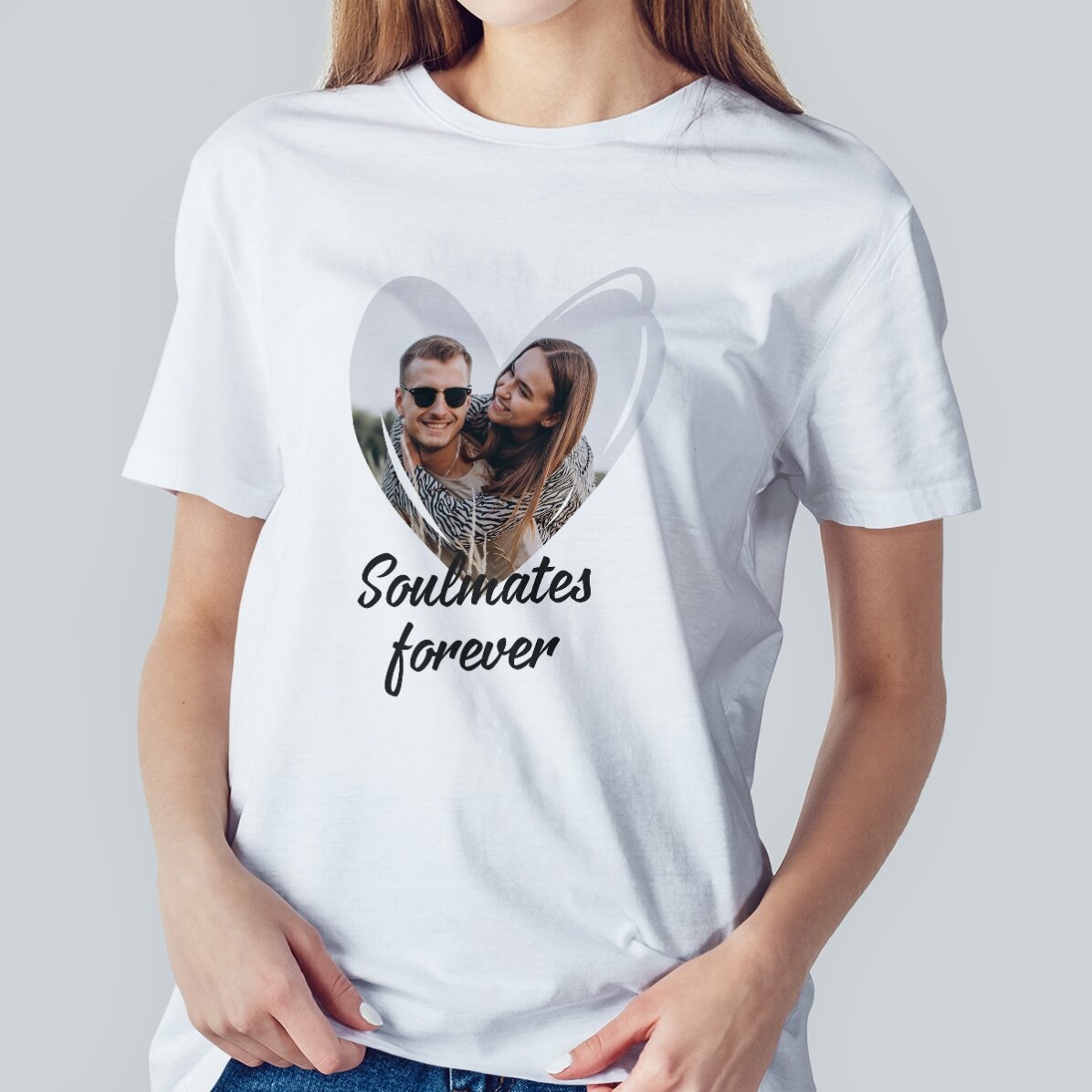 Personalised T-shirt with a photo and text - Love