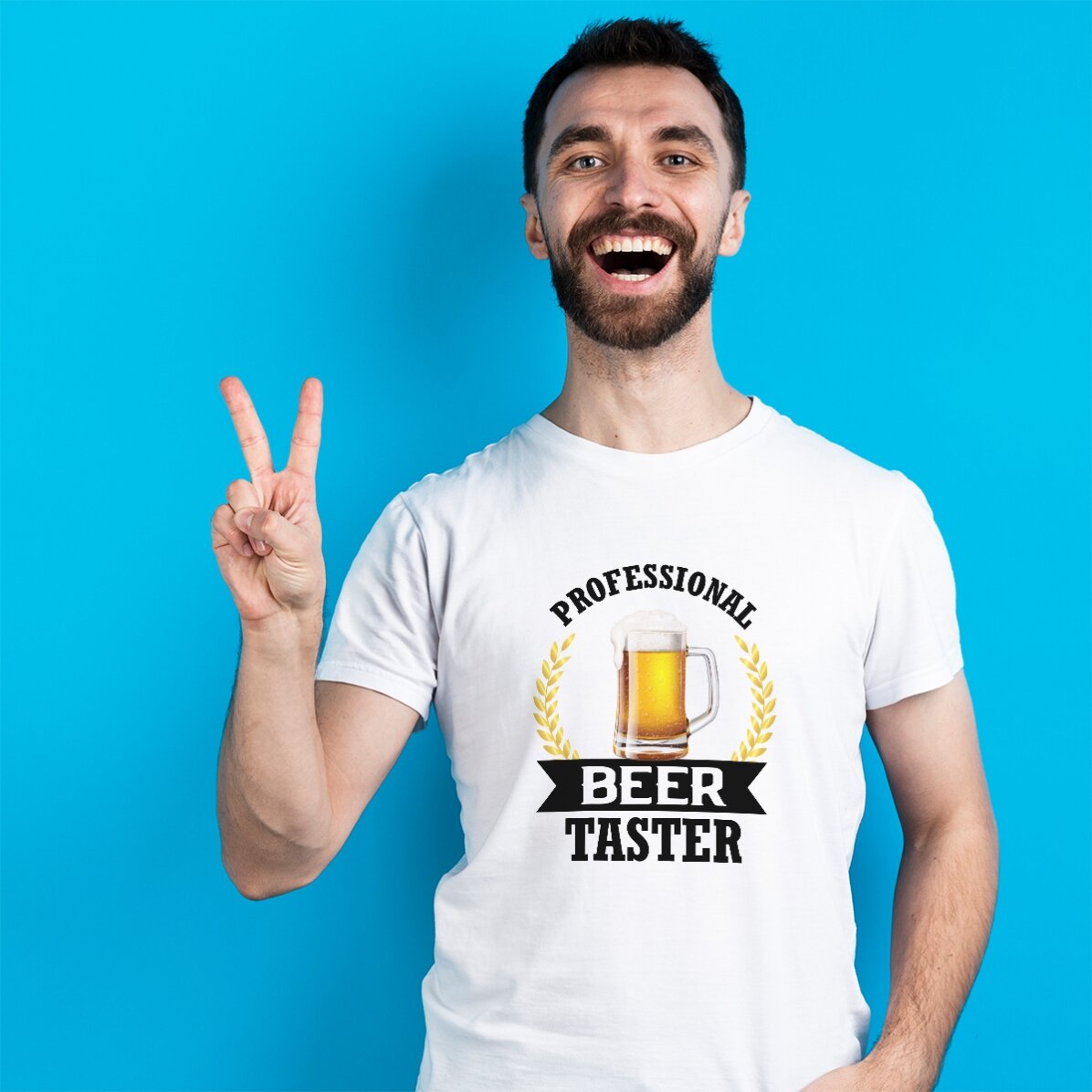 Προσαρμοσμένο βαμβακερό μπλουζάκι με κείμενο - Δοκιμαστής μπύρας