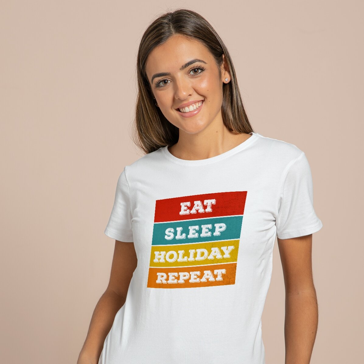 Προσαρμοσμένο μπλουζάκι με κείμενο - Eat. Sleep...