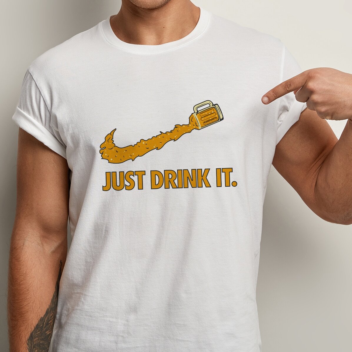 Personalised T-shirt with text - Just drink it