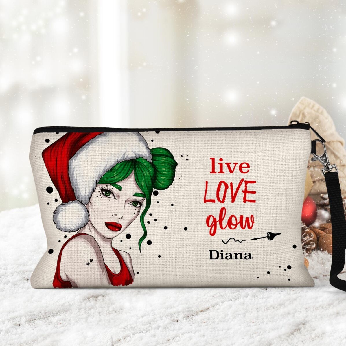 Προσαρμοσμένο σετ μακιγιάζ με τη φράση «Live Love Glow»