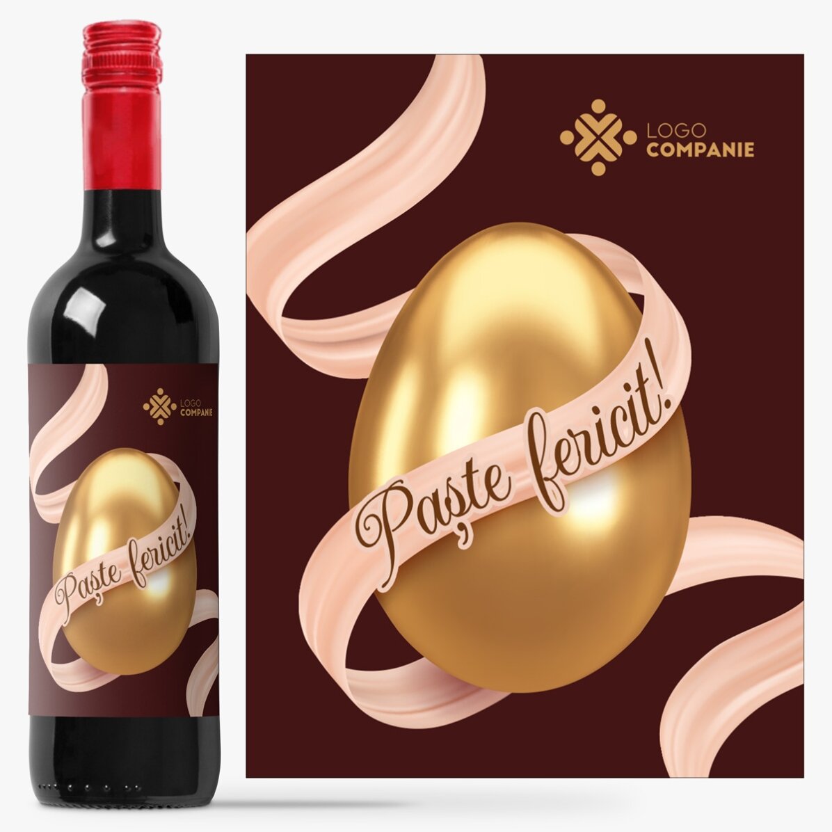 Personalised wine with logo - Happy Easter