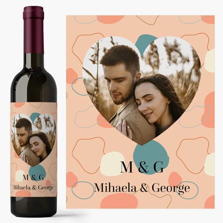 Personalised wine with photo and text - Abstract