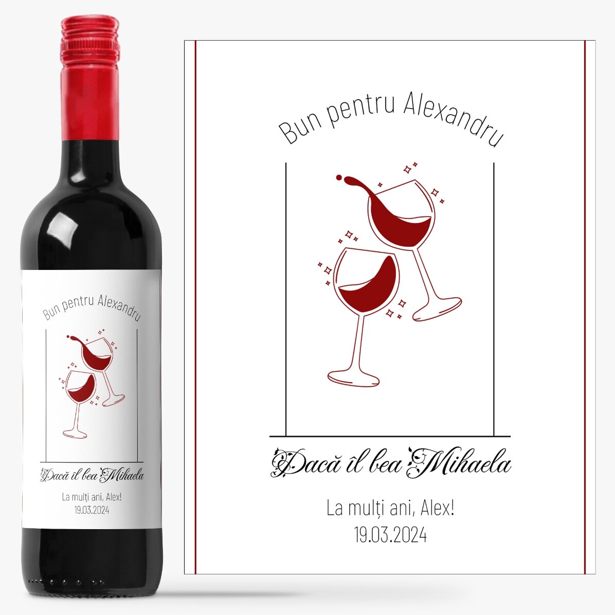 Personalised wine with text - Good for men