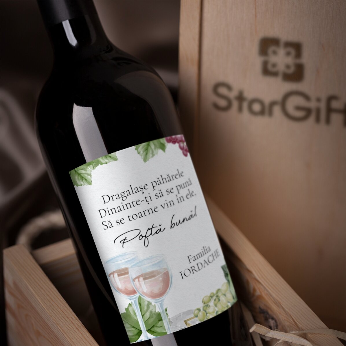 Personalised wine with text - Bon appétit!