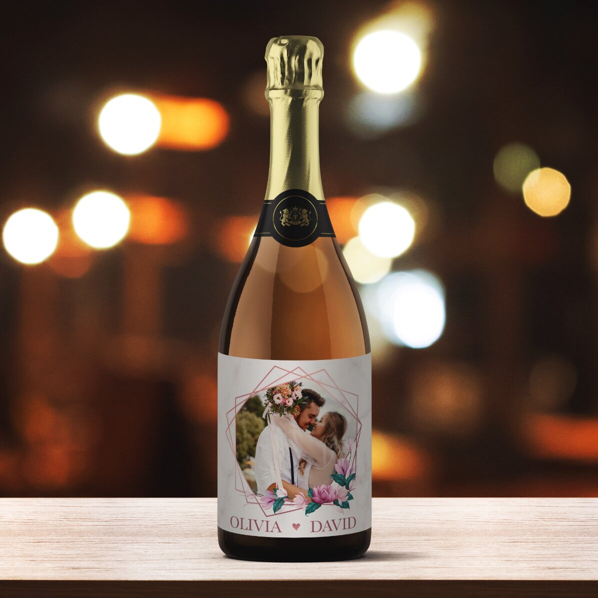 Personalised sparkling wine with a photo and text - Moments for two