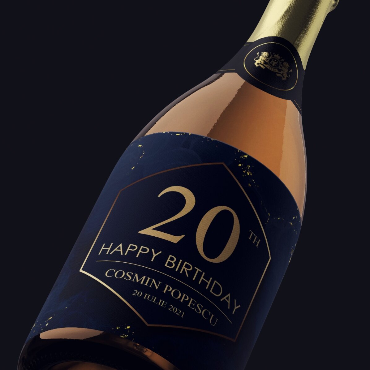 Προσωποποιημένο αφρώδες κρασί με κείμενο - Cheers to your birthday