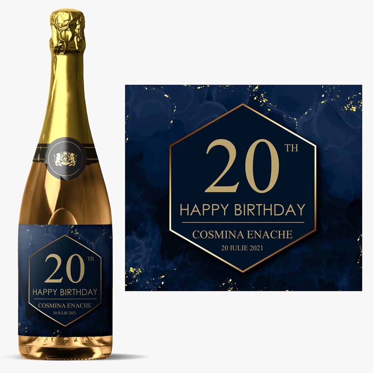 Προσωποποιημένο αφρώδες κρασί με κείμενο - Cheers to your birthday